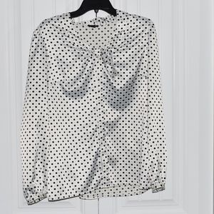 Black & White Polkadot Blouse Size L